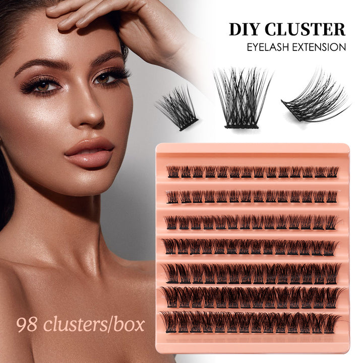 Extensiones de pestañas naturales y densas, 98 unidades, 8-16 mm