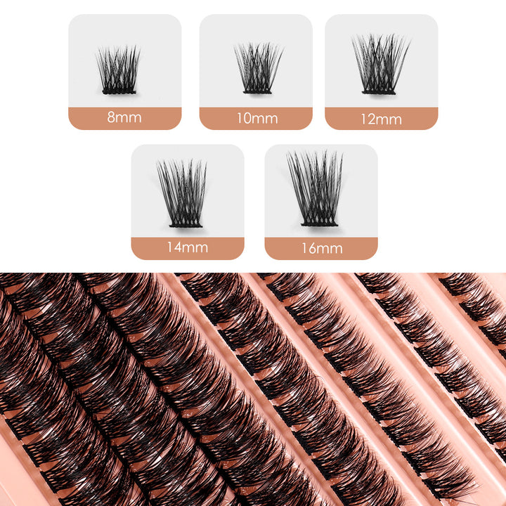 Extensiones de pestañas naturales y densas, 98 unidades, 8-16 mm