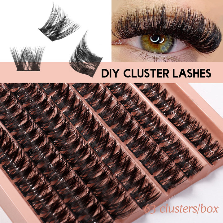 Dense Lash Clusters DIY Eyelash Extensions 63PCS 10-14MM