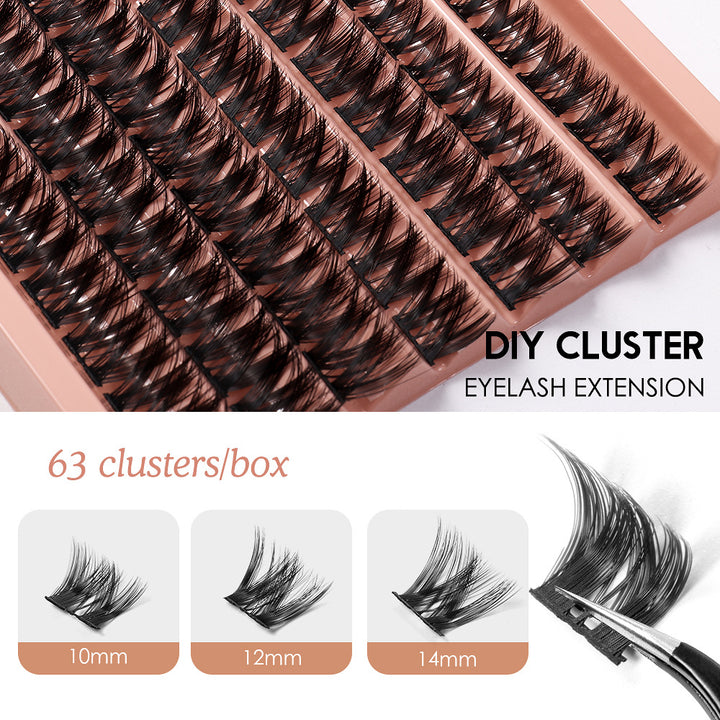 Dense Lash Clusters DIY Eyelash Extensions 63PCS 10-14MM