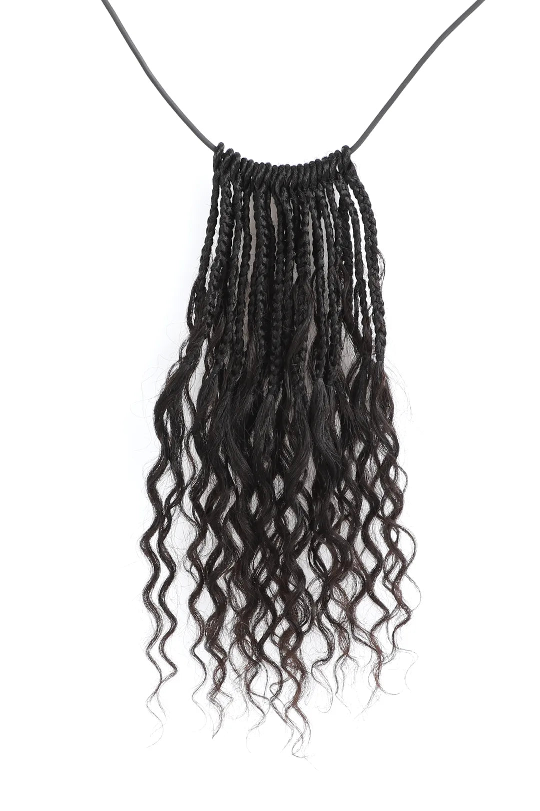 10 Inch Short Boho Bob Crochet Box Braids with Human Hair Curls BB01