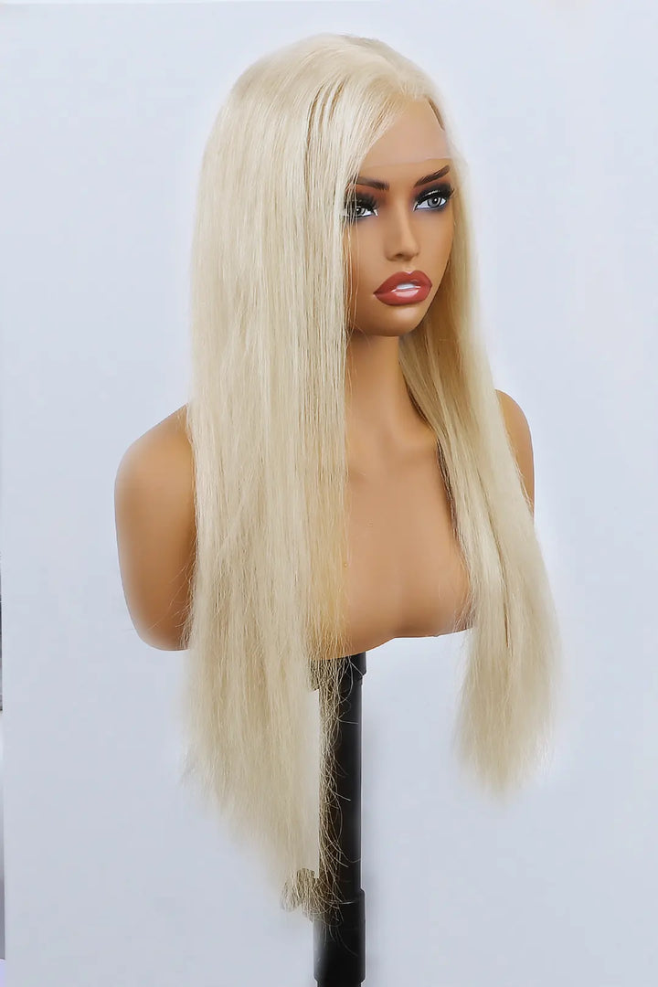 Perruque en dentelle HD sans colle 13x6, couleur blond cendré - HD52