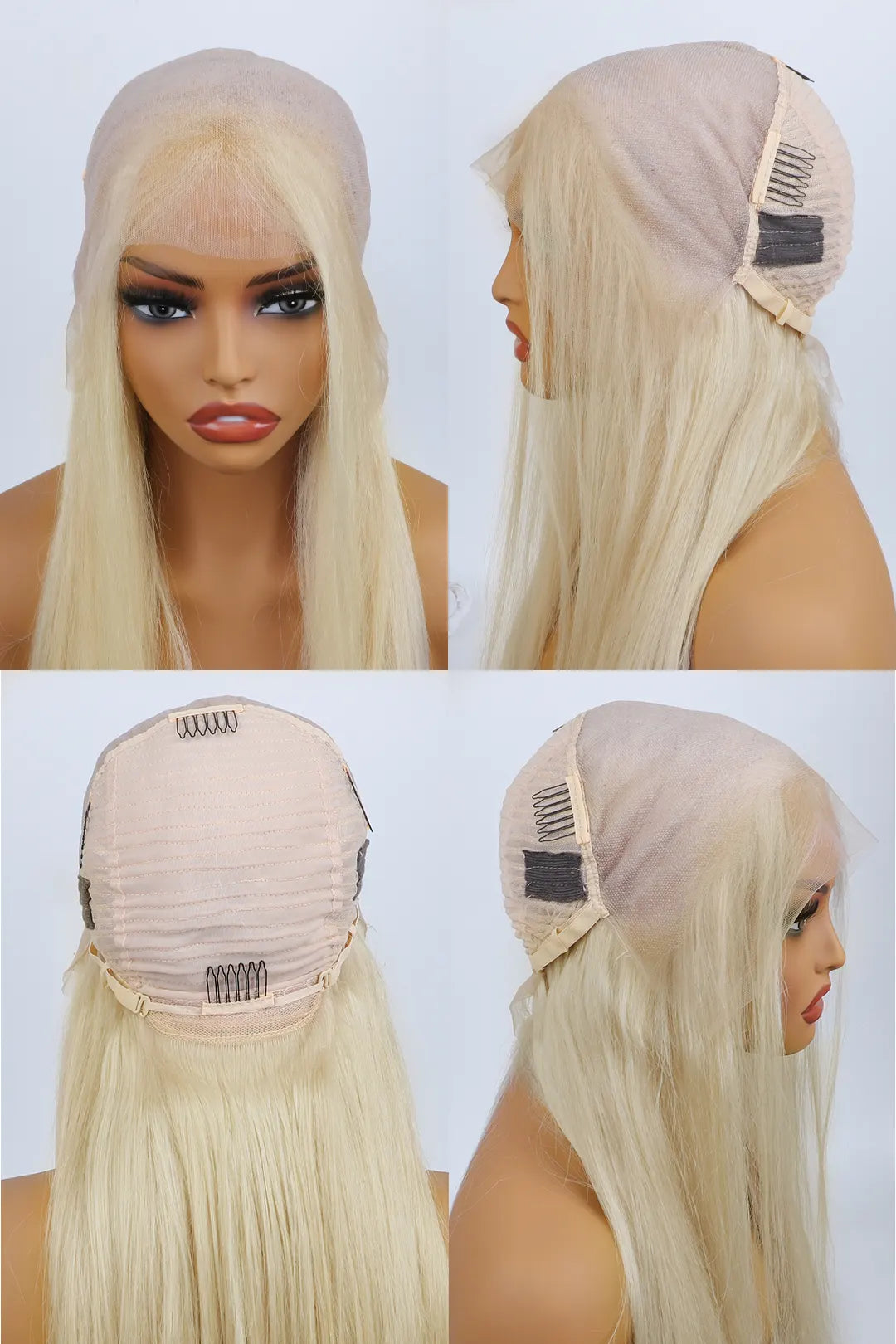 Perruque en dentelle HD sans colle 13x6, couleur blond cendré - HD52