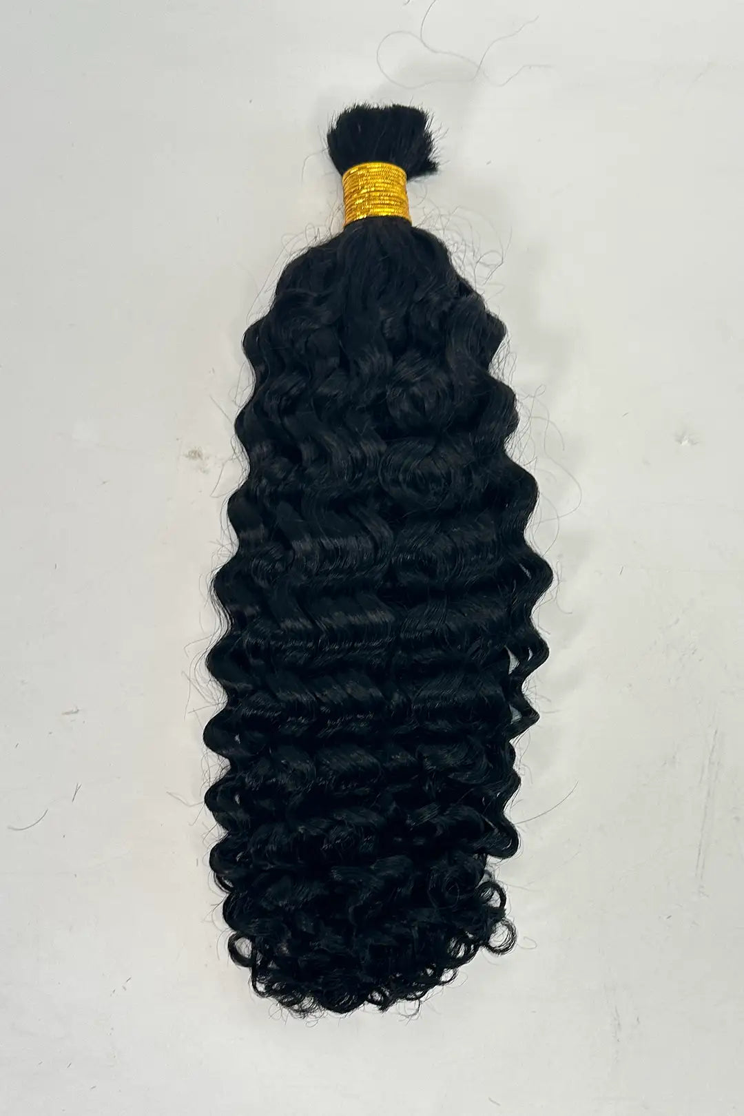 Double Drawn Water Wave Bulk Human Hair For Braiding 1#(Jet Black)18 Inch
