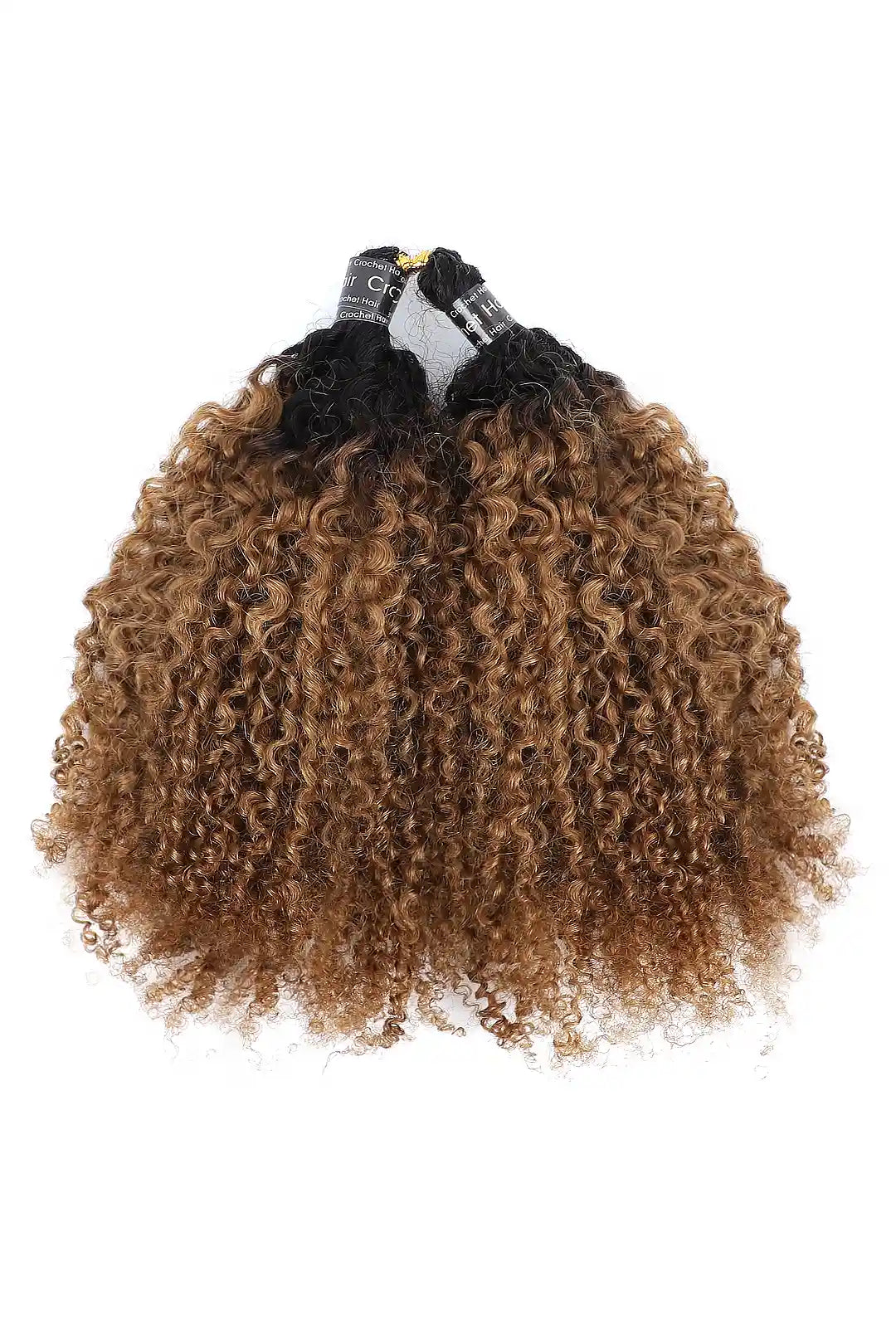 #1B/30 Two-tone Color Tight Curly Feather Crochet Human Hair