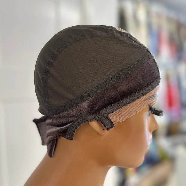 Gorro elástico para peluca de alambre blanco, gorro de malla para peluca con mapa guía para hacer tu propia peluca