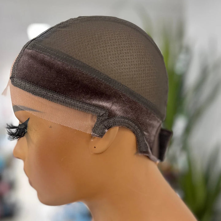 Gorro elástico para peluca de alambre blanco, gorro de malla para peluca con mapa guía para hacer tu propia peluca