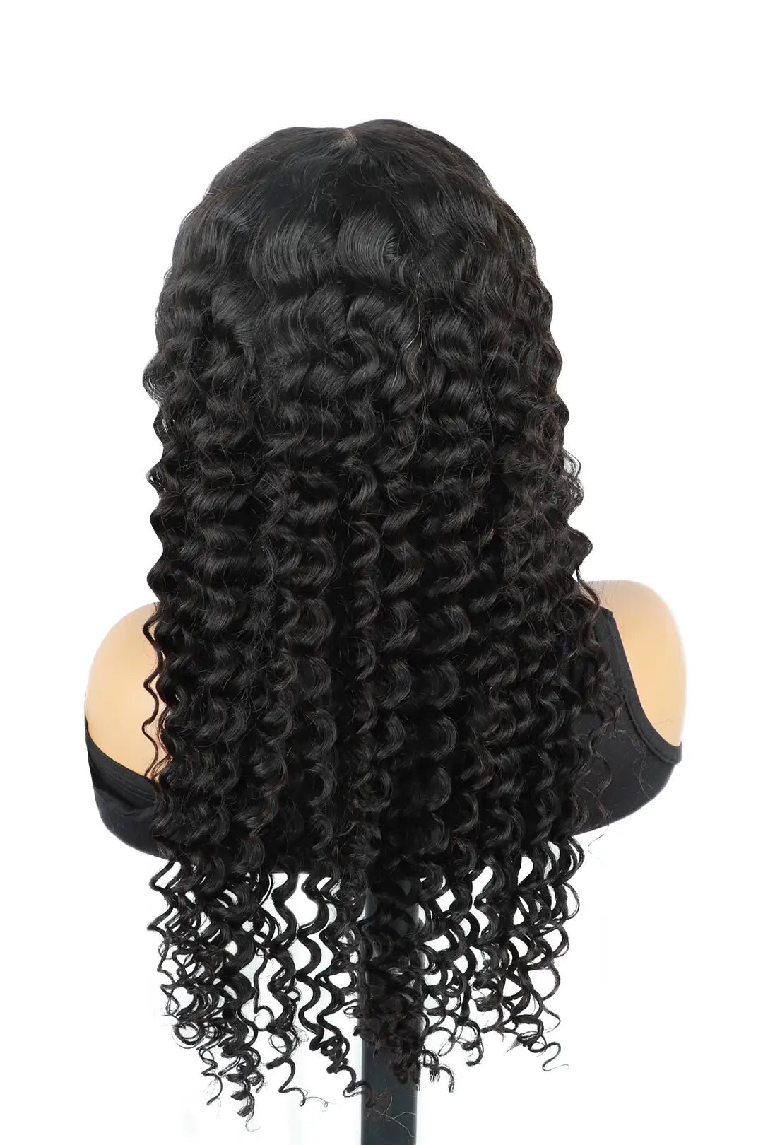 Perruque Lace Closure Wig Deep Wave naturelle noire, 7x7 HD