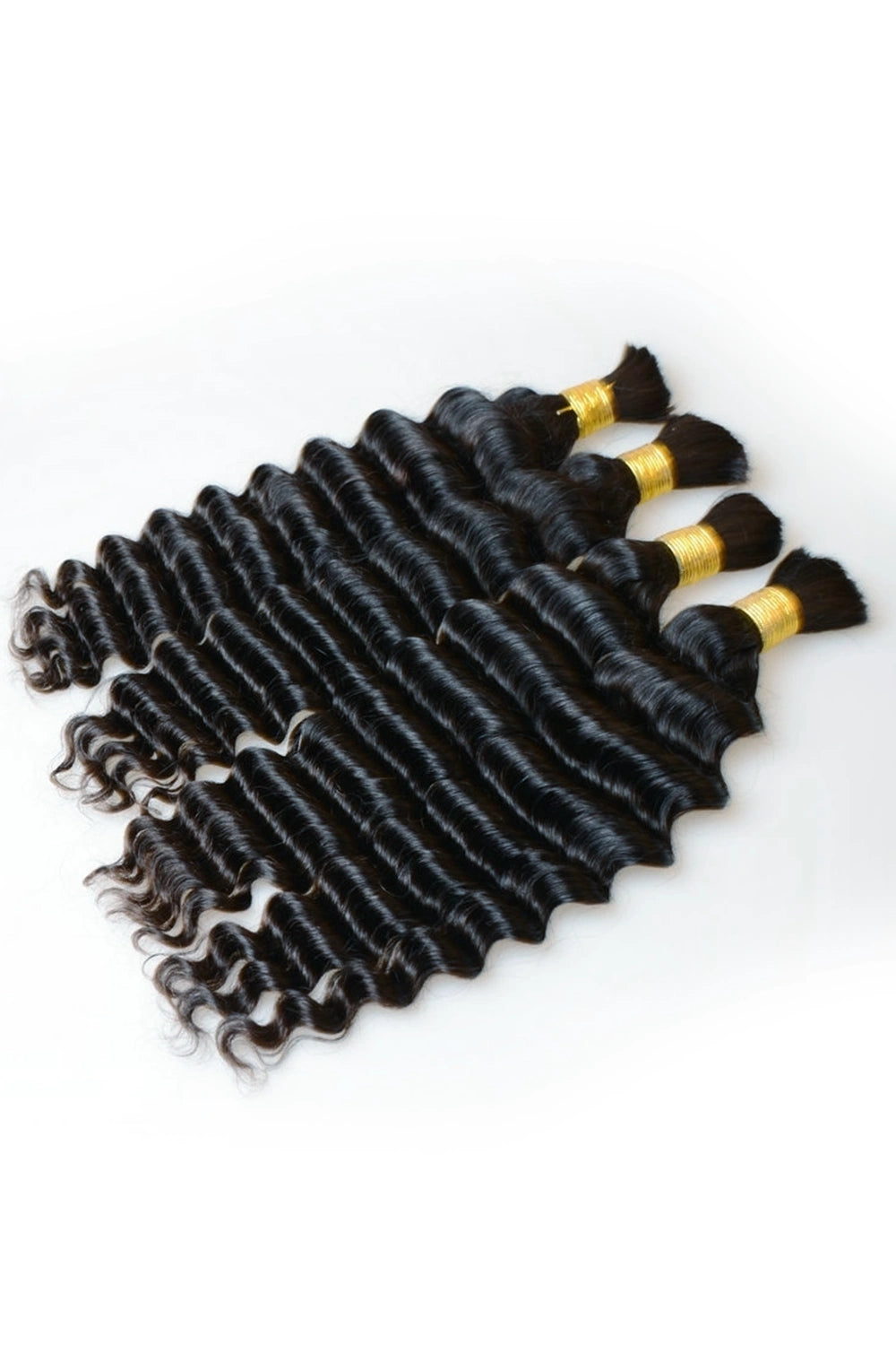 Double Drawn Deep Wave Bulk Human Hair For Braiding BU03