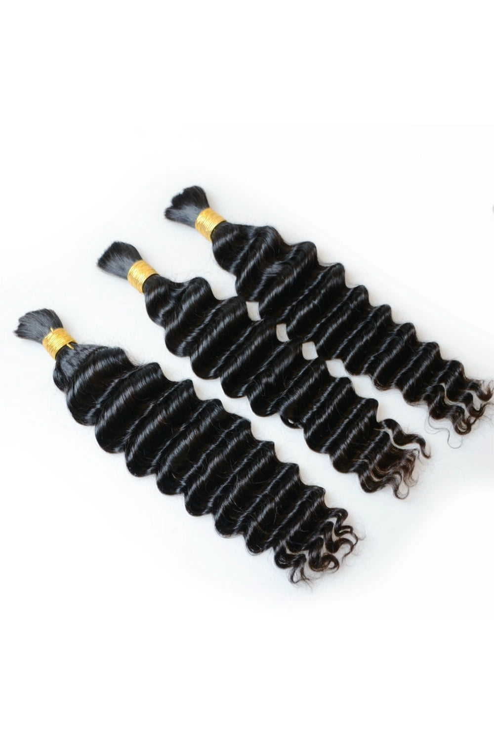 Double Drawn Deep Wave Bulk Human Hair For Braiding BU03