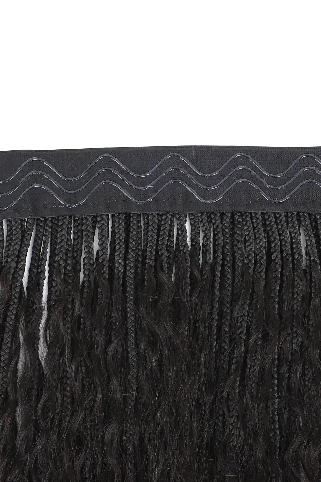 Geflochtenes Stirnband im Boho-Stil mit menschlichen Haarlocken BH01