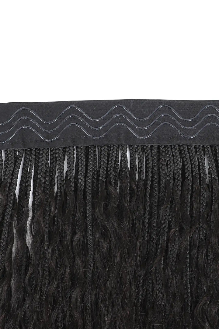 Geflochtenes Stirnband im Boho-Stil mit menschlichen Haarlocken BH01