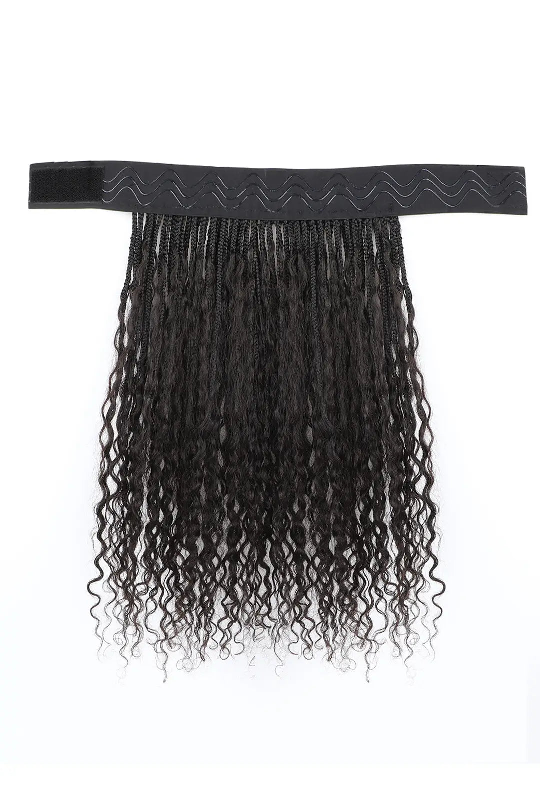 Geflochtenes Stirnband im Boho-Stil mit menschlichen Haarlocken BH01