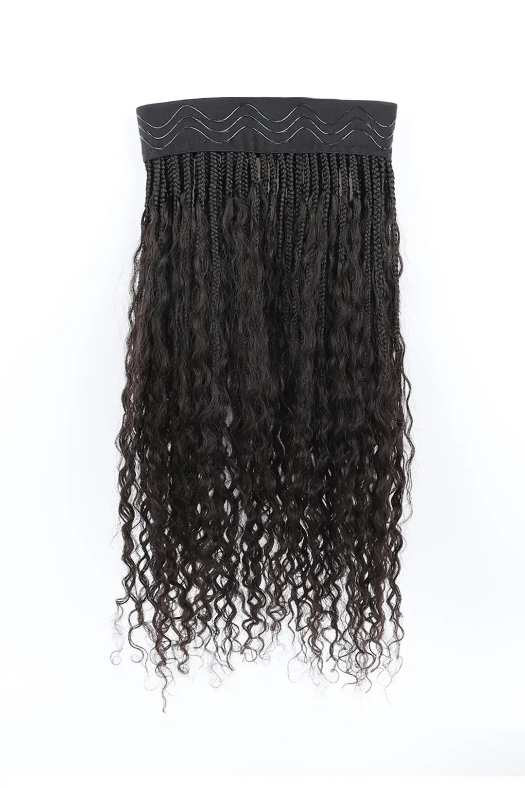 Geflochtenes Stirnband im Boho-Stil mit menschlichen Haarlocken BH01