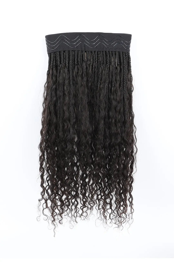 Geflochtenes Stirnband im Boho-Stil mit menschlichen Haarlocken BH01