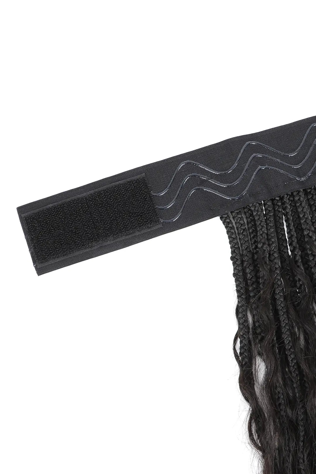 Geflochtenes Stirnband im Boho-Stil mit menschlichen Haarlocken BH01