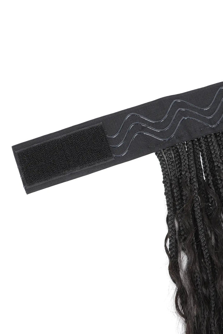 Geflochtenes Stirnband im Boho-Stil mit menschlichen Haarlocken BH01