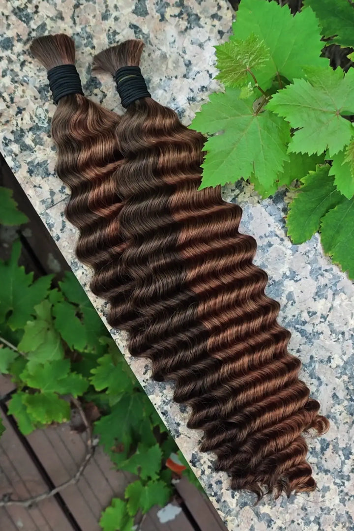 Bulk Hair Piano Color #4/#30 Deep Wave for Braiding BU29
