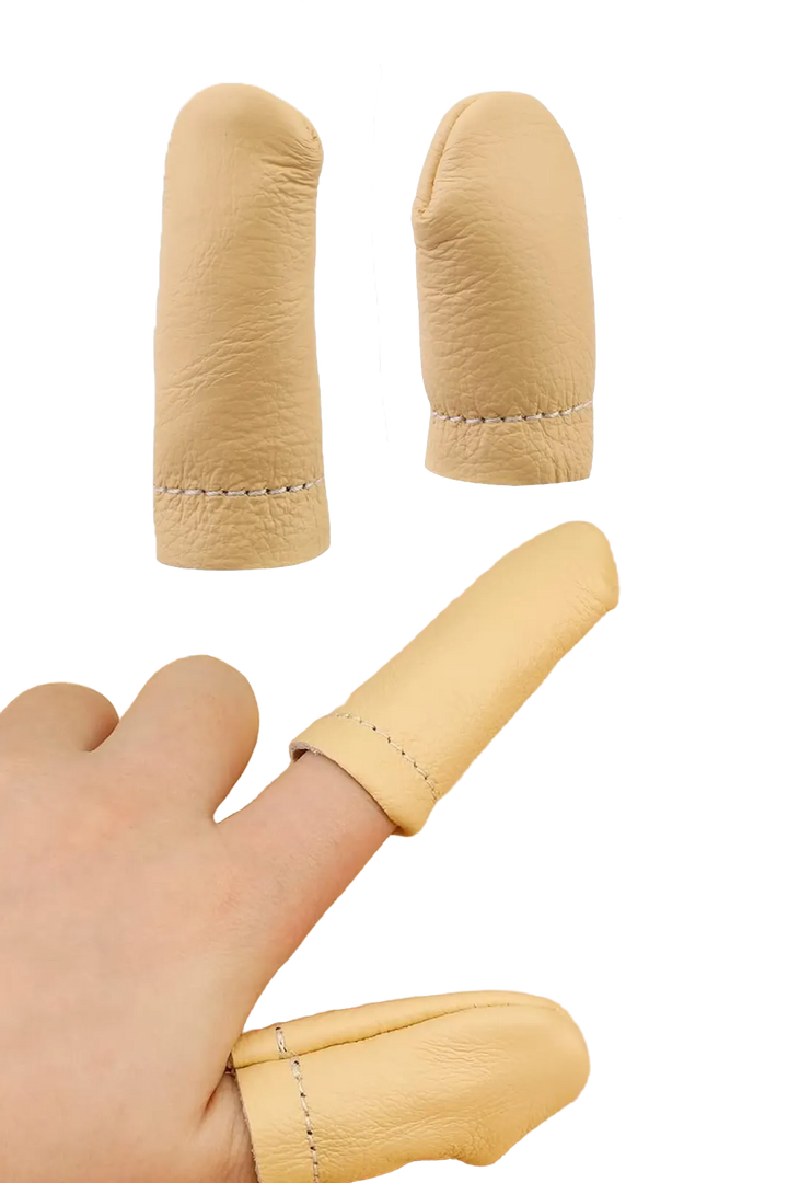 Crochet Finger Guard Leather Finger Protectors 1 Pair (2pcs)