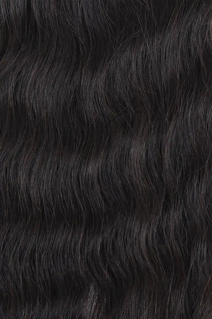 Curvature details of feather crochet hair extension wet and wavy human hair fe26 60g