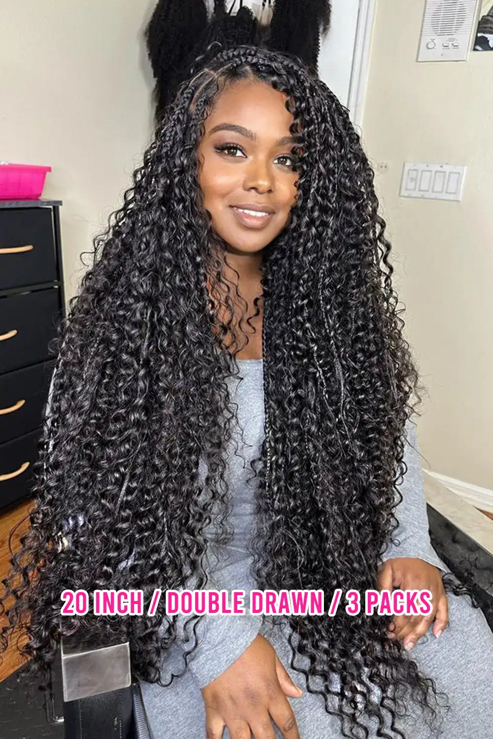 Double Drawn Spanish Curly Bulk Hair Extensions for Braiding BU15