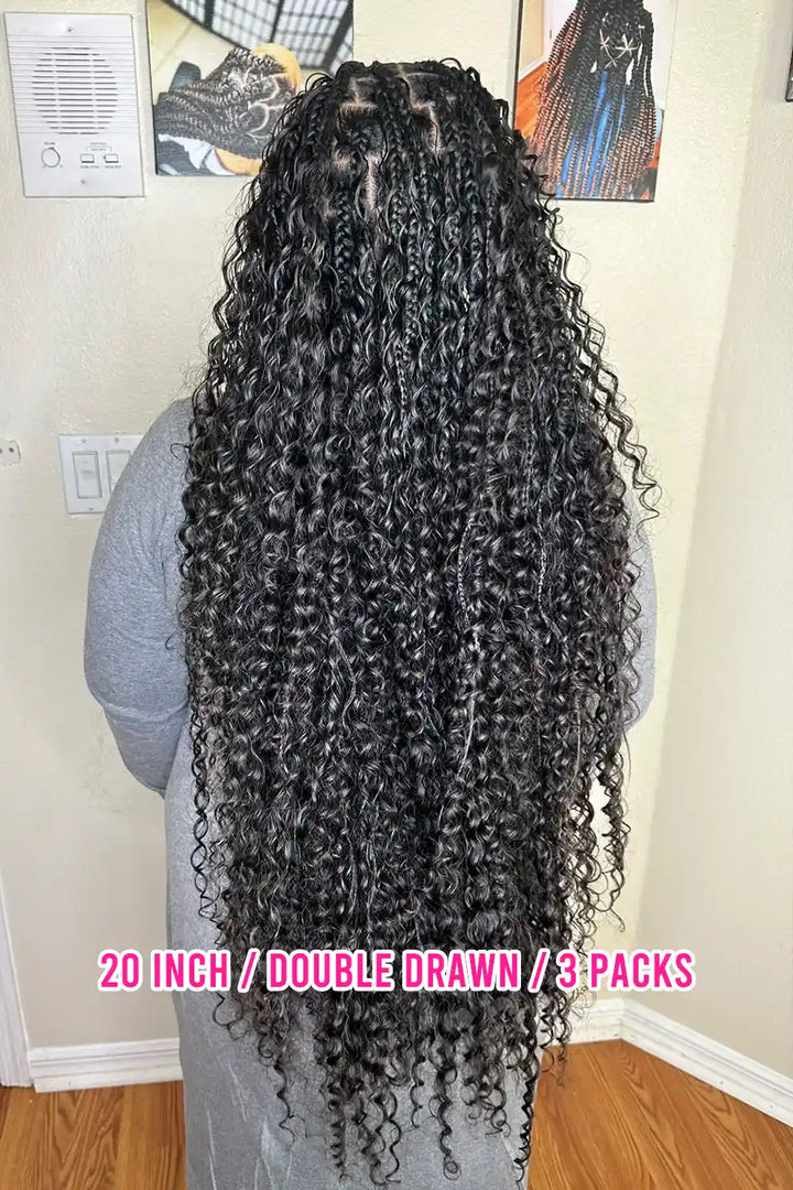Double Drawn Spanish Curly Bulk Hair Extensions for Braiding BU15