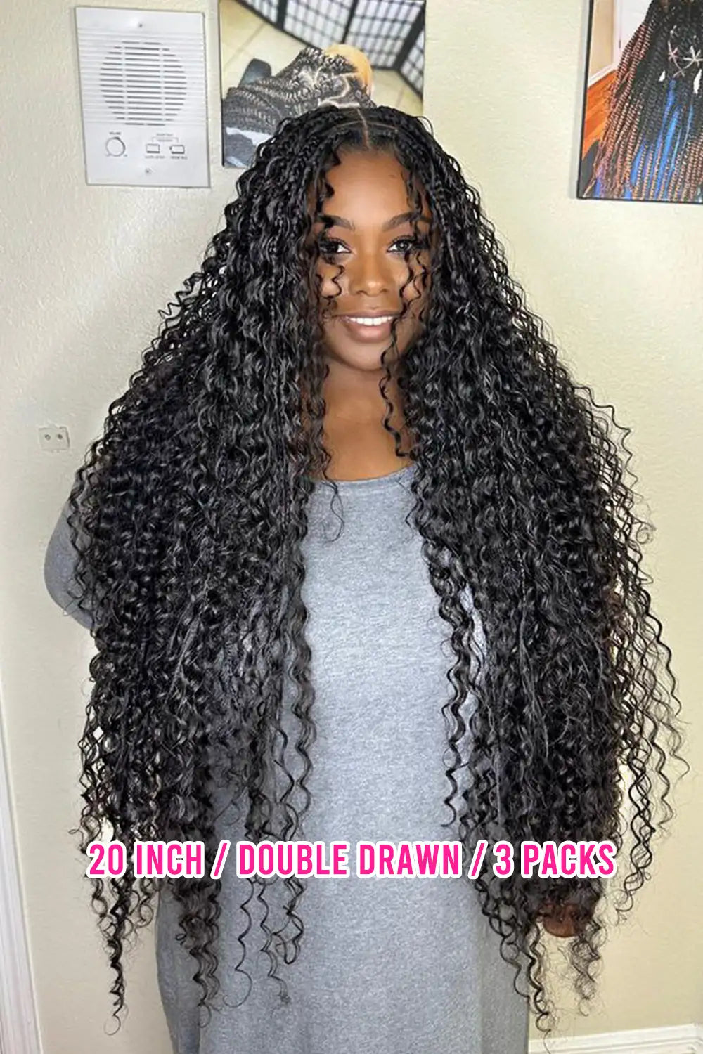 Double Drawn Spanish Curly Bulk Hair Extensions for Braiding BU15