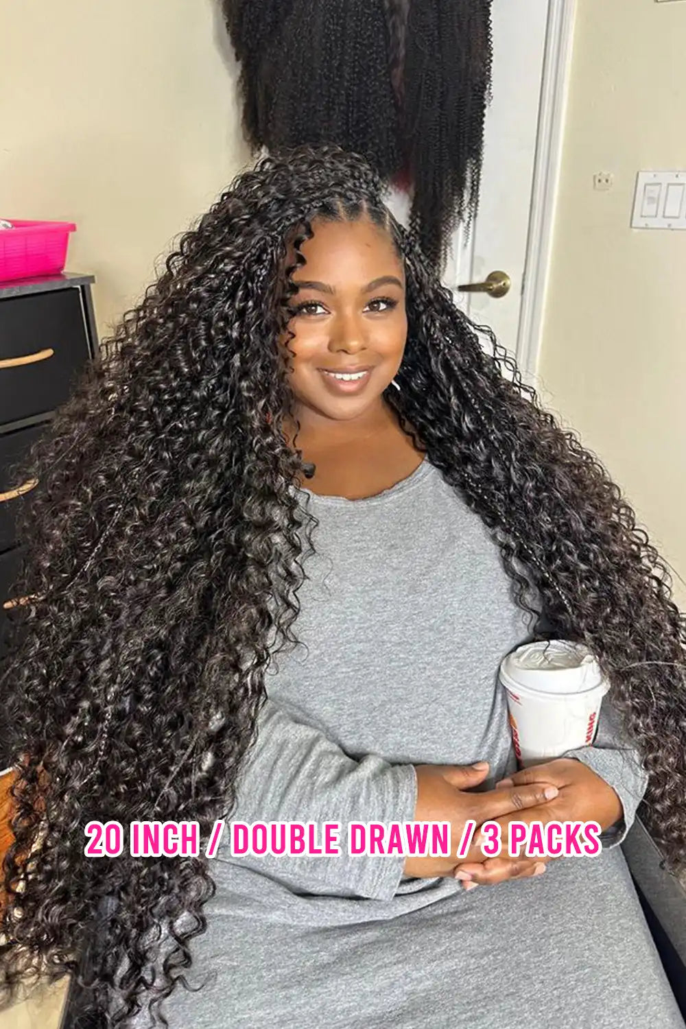 Double Drawn Spanish Curly Bulk Hair Extensions for Braiding BU15
