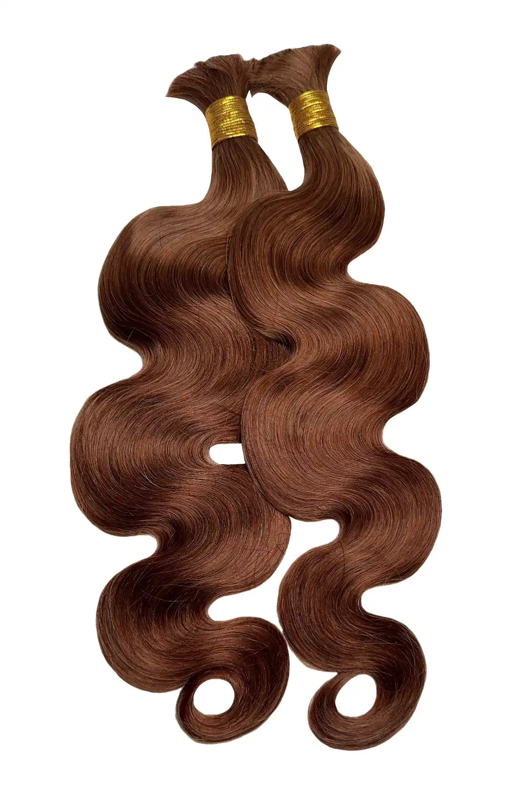 Cheveux en vrac ondulés bruns auburn à double tirage BU60