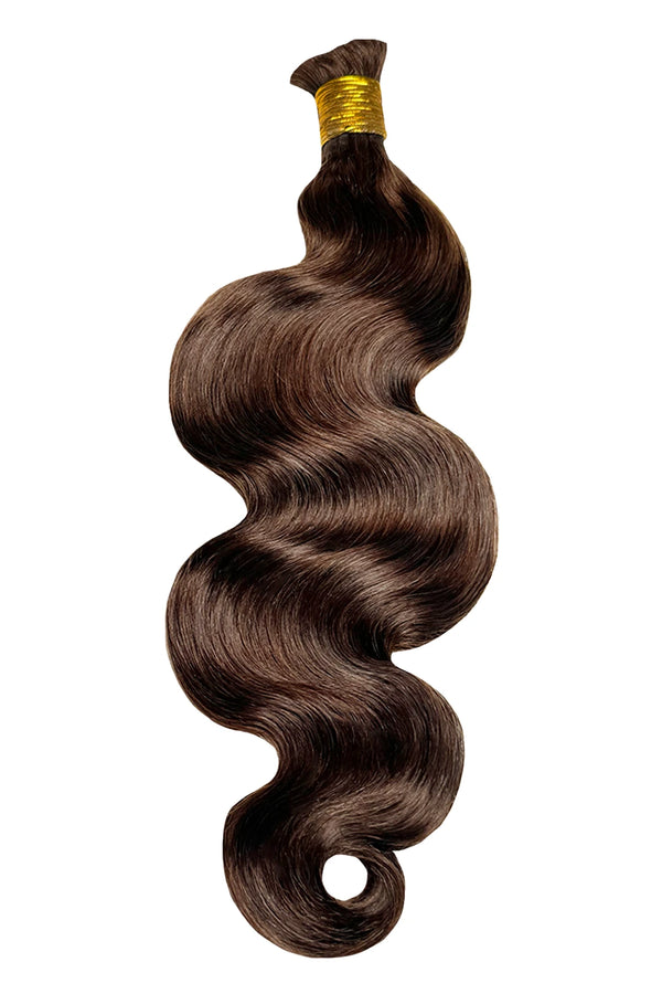 Cheveux en vrac ondulés brun foncé à double tirage pour tressage BU59