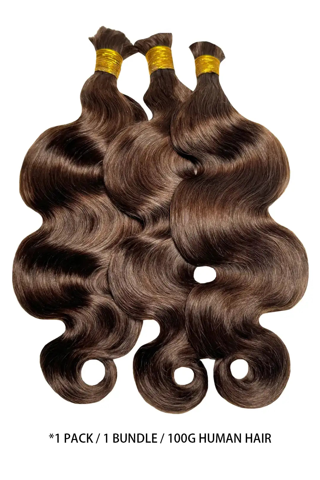 Cheveux en vrac ondulés brun foncé à double tirage pour tressage BU59