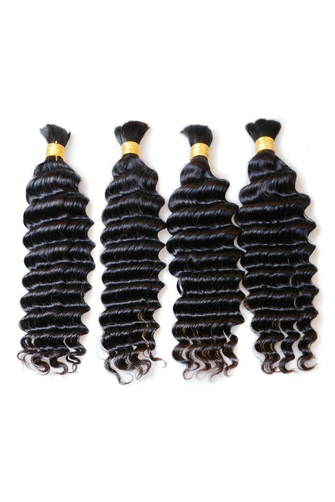 Double Drawn Deep Wave Bulk Human Hair For Braiding BU03