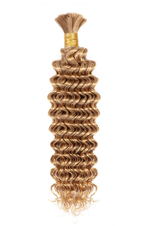 Cheveux en vrac blond moyen à ondulations profondes à double tirage pour tressage BU47