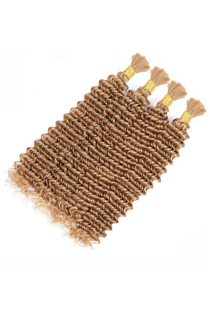 Cheveux en vrac blond moyen à ondulations profondes à double tirage pour tressage BU47