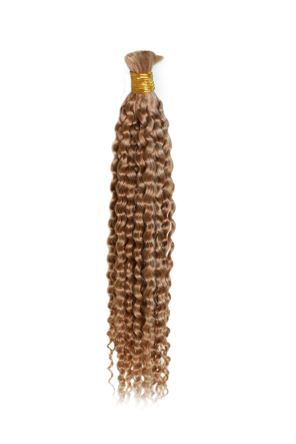 Cheveux ondulés en vrac couleur brun doré à double tirage BU48