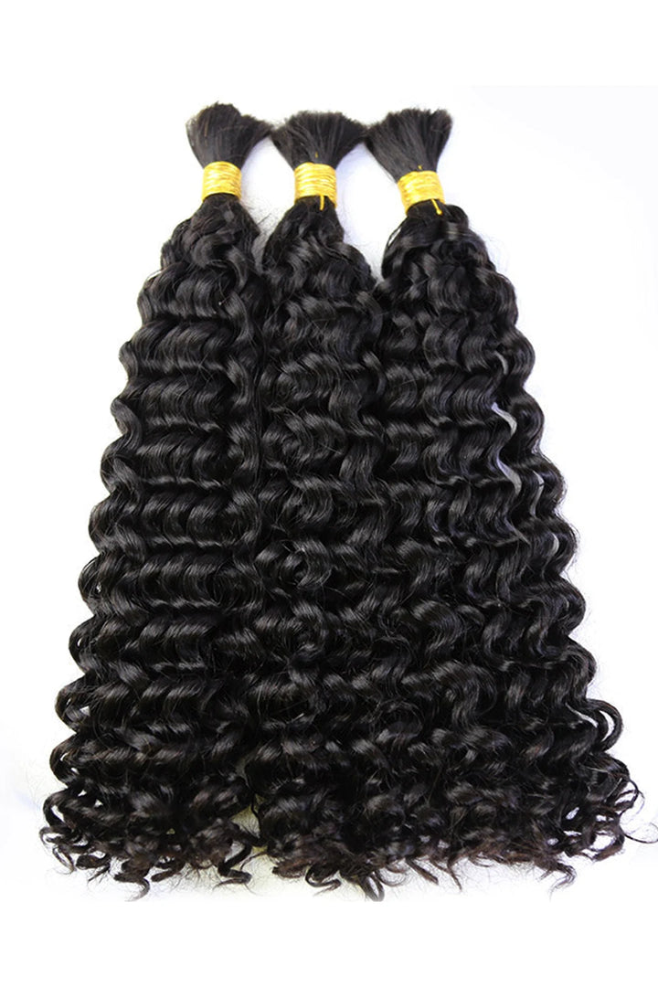 Double Drawn Water Wave Bulk Human Hair For Braiding