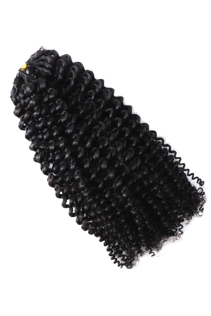 Feather Crochet Hair Extension Afro Kinky Curly Human Hair Double-Strand FE27 60g 1
