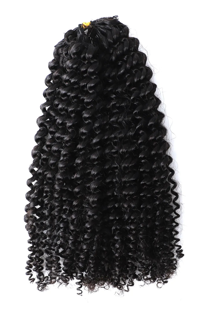 Feather Crochet Hair Extension Afro Kinky Curly Human Hair Double-Strand FE27 60g