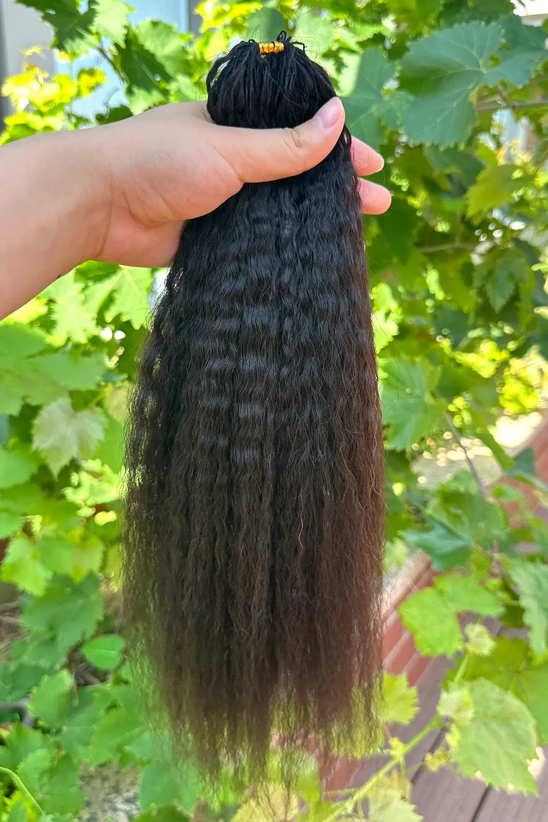 Feather Crochet Hair Extension Kinky Straight Human Hair FE29 60g