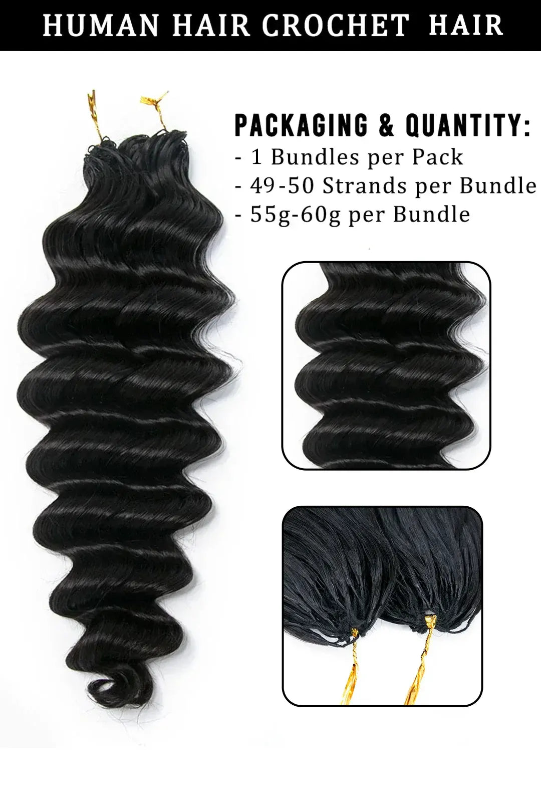 Extensions de cheveux au crochet en plumes, cheveux humains ondulés et amples, FE25, 60 g