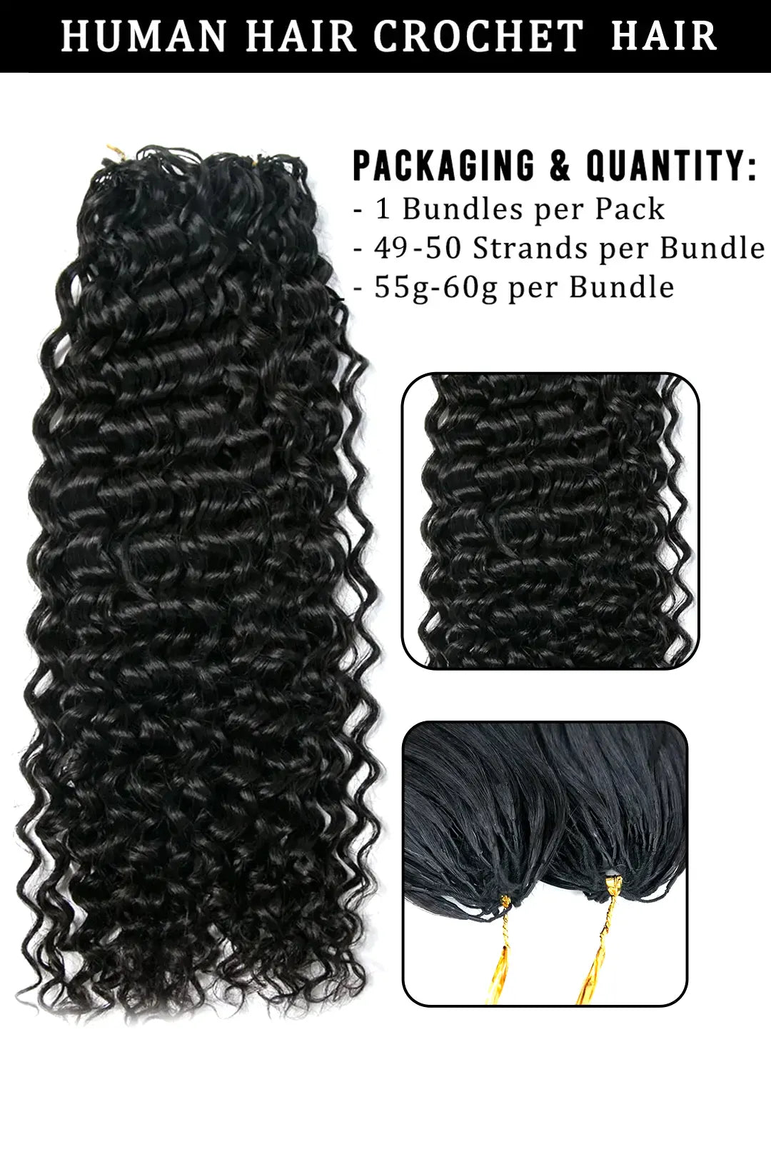 Extension de cheveux au crochet en plumes ondulées, cheveux humains, FE23, 60 g