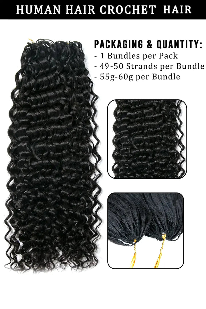 Extension de cheveux au crochet en plumes ondulées, cheveux humains, FE23, 60 g