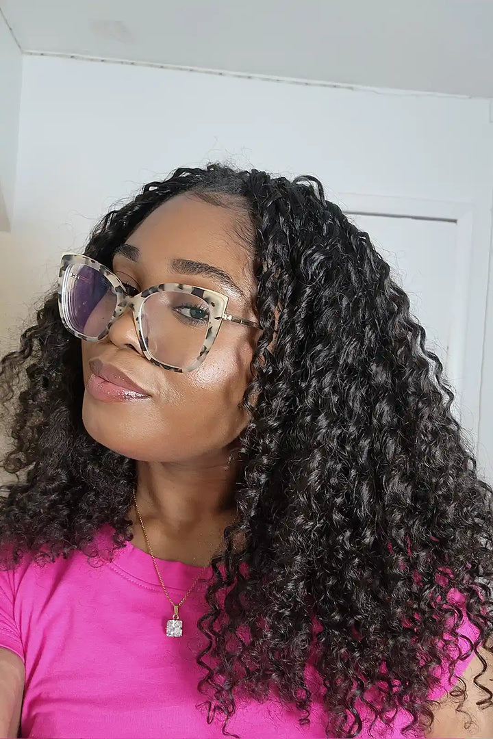 Feather crochet hair extension water wave human hair youtuber show 3