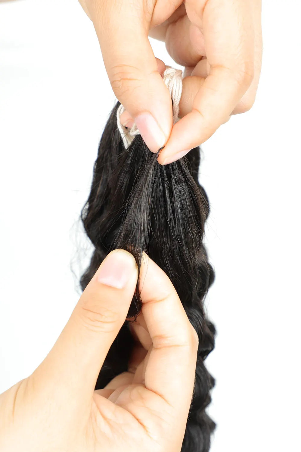 Feather Line Hair Extensions Deep Wave Details