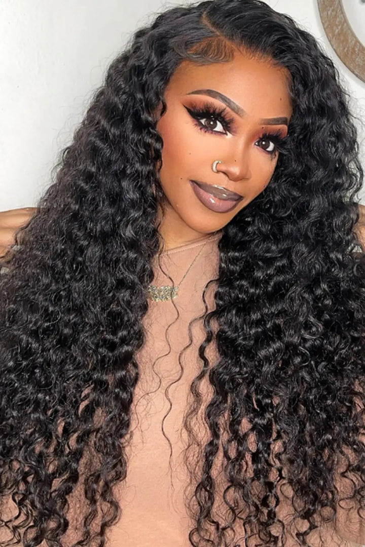 Genius Weft - Cabello virgen negro natural de ondas profundas ultrafino