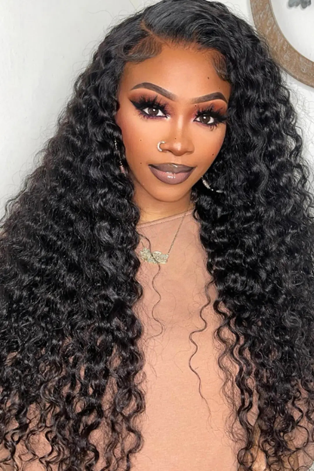 Genius Weft - Cabello virgen negro natural de ondas profundas ultrafino