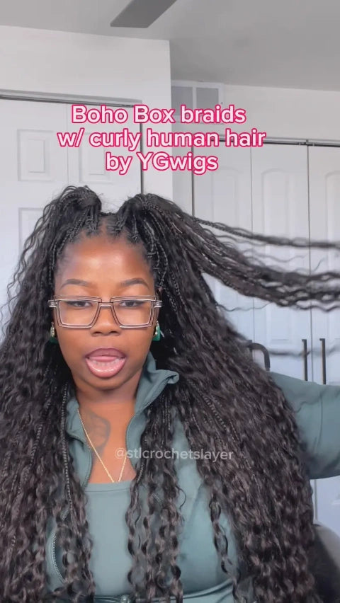 Influencer Nauda370 Shows The Process Of Bohemian Crochet Box Braids
