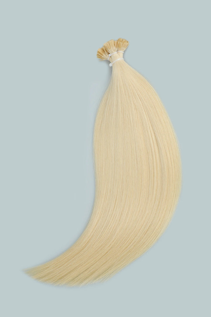 Extensions de cheveux liés à la kératine | Pointe plate | Cheveux blonds 613 #