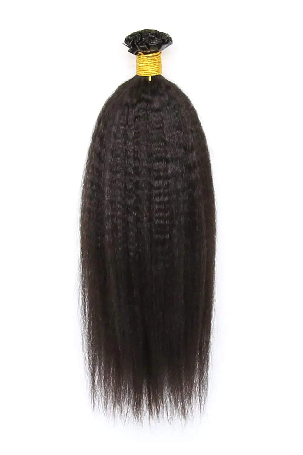 Keratin Bonded Hair Extensions K Tip Black Kinky Straight