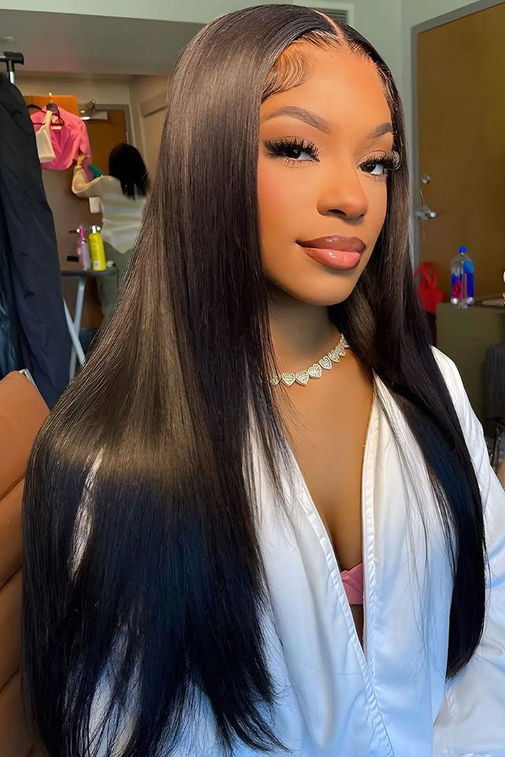 Model display picture of cambodia raw hair bundle straight natural color 12a-2